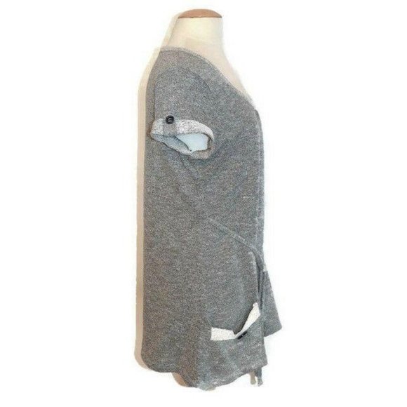 Patrice Breal Gray Belted Tunic Knit Cap Sleeve - Picture 4 of 6